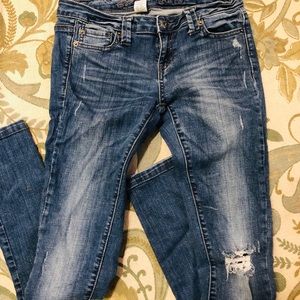 Blue Asphalt Ripped Skinny Jeans